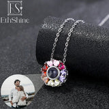 925 Silver Photo Projection Necklace Family Pendant
