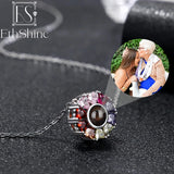 925 Silver Photo Projection Necklace Family Pendant