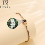 Personalized Circle Photo Bracelet for Couples