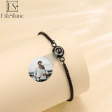 Personalized Circle Photo Bracelet for Couples
