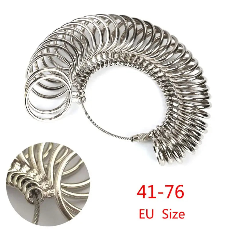 Ring Sizer Measure Gauge Jewelry Measuring Tool Metal Finger Size