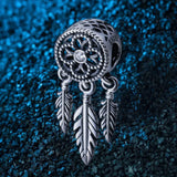925 Silver Dream Catcher Feather Charms for Bracelets Necklaces CYZ062