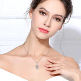 925 Sterling Silver Hamsa Hand Pendant Necklace Good Luck Charm