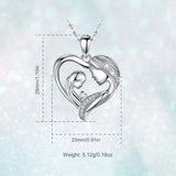 925 Silver Mother Daughter Heart Crystal CZ Necklace