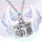 925 Sterling Silver Ashes Memorial Box Pendant Necklace D394