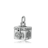 925 Sterling Silver Ashes Memorial Box Pendant Necklace D394