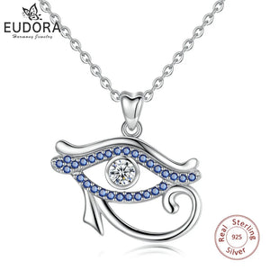 925 Silver Eye Of Horus Necklace Luck Eye Jewelry Gift D341