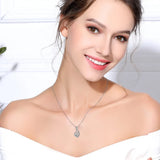 925 Silver CZ Heart Pendant Necklace for Wife D352