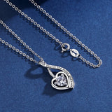 925 Silver CZ Heart Pendant Necklace for Wife D352
