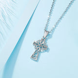 Vintage Sterling Silver Celtics Cross Pendant Necklace