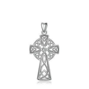 Vintage Sterling Silver Celtics Cross Pendant Necklace