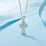 Vintage Sterling Silver Celtics Cross Pendant Necklace