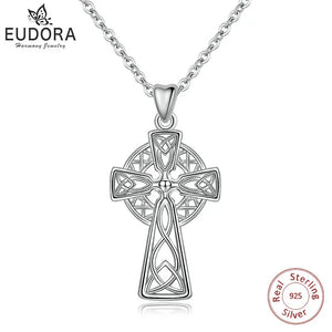 Vintage Sterling Silver Celtics Cross Pendant Necklace