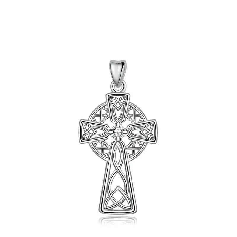 Vintage Sterling Silver Celtics Cross Pendant Necklace