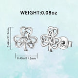 925 Silver Celtics Triquetra Stud Earring Good Luck Shamrock Jewelry