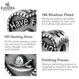 925 Silver Travel Hat Heart Charms for Bracelets