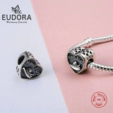 925 Silver Travel Hat Heart Charms for Bracelets