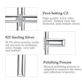 925 Silver Cross Pendant Necklace Crystal Jewelry with Box