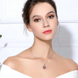 925 Silver Evil Eye Hamsa Pendant Necklace CZ Hand with 18" Chain KSYD069
