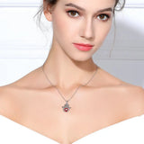 925 Silver Evil Eye Hamsa Pendant Necklace CZ Hand with 18" Chain KSYD069