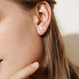 925 Silver Mini Airplane Stud Earrings for Women