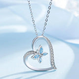 925 Silver Butterfly Pendant Necklace for Women D564