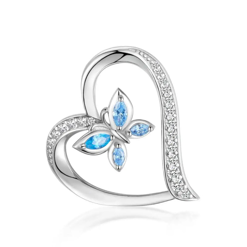925 Silver Butterfly Pendant Necklace for Women D564
