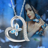925 Silver Butterfly Pendant Necklace for Women D564