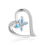 925 Silver Butterfly Pendant Necklace for Women D564