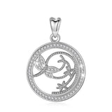 Sterling Silver Dragonfly Crystal Pendant Necklace