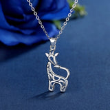 925 Sterling Silver Giraffe Pendant Necklace Silver Jewelry for Women