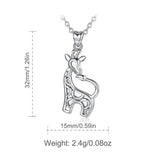 925 Sterling Silver Giraffe Pendant Necklace Silver Jewelry for Women