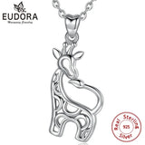925 Sterling Silver Giraffe Pendant Necklace Silver Jewelry for Women