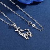 925 Sterling Silver Giraffe Pendant Necklace Silver Jewelry for Women