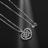925 Silver Irish Celtics Knot Pendant Necklace Heart Charms For Women