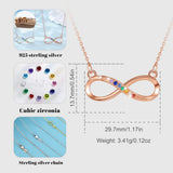 925 Silver Chakra Pendant Necklace 7-Color Infinity Geometric for Women