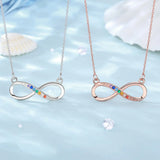 925 Silver Chakra Pendant Necklace 7-Color Infinity Geometric for Women