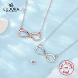 925 Silver Chakra Pendant Necklace 7-Color Infinity Geometric for Women