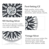 925 Silver Vintage Flower Pendant Necklace For Women