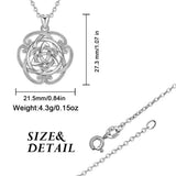 925 Silver Irish Triquetra Celtics Flower Pendant Necklace Women Birthday