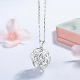 925 Silver Irish Triquetra Celtics Flower Pendant Necklace Women Birthday