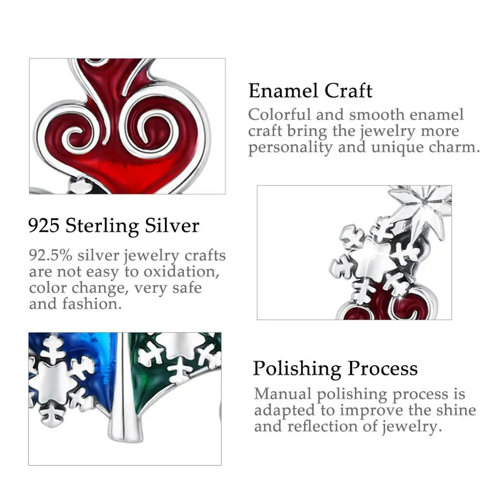 925 Silver Christmas Tree Pendant Necklace Xmas Gift
