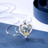 925 Silver Necklace Mom Hold Child Pendant Fine Jewelry Women Mother Heart Charm
