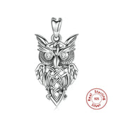 925 Silver Owl Pendant Necklace with CZ Crystal Jewelry