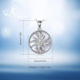 925 Silver Sunflower Pendant Mother of Pearl Necklace