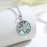 925 Silver Sunflower Pendant Mother of Pearl Necklace