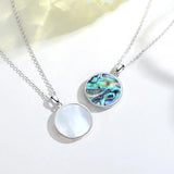 925 Silver Sunflower Pendant Mother of Pearl Necklace