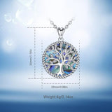 925 Silver Tree Of Life Crystal Pendant Necklace D170