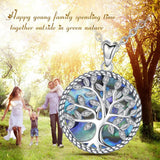 925 Silver Tree Of Life Crystal Pendant Necklace D170