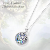 925 Silver Tree Of Life Crystal Pendant Necklace D170